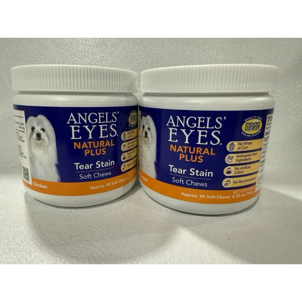 2x Angels' Eyes Chicken Flavored Natural Soft Chews for Dogs & Cats, 90 Ct Each